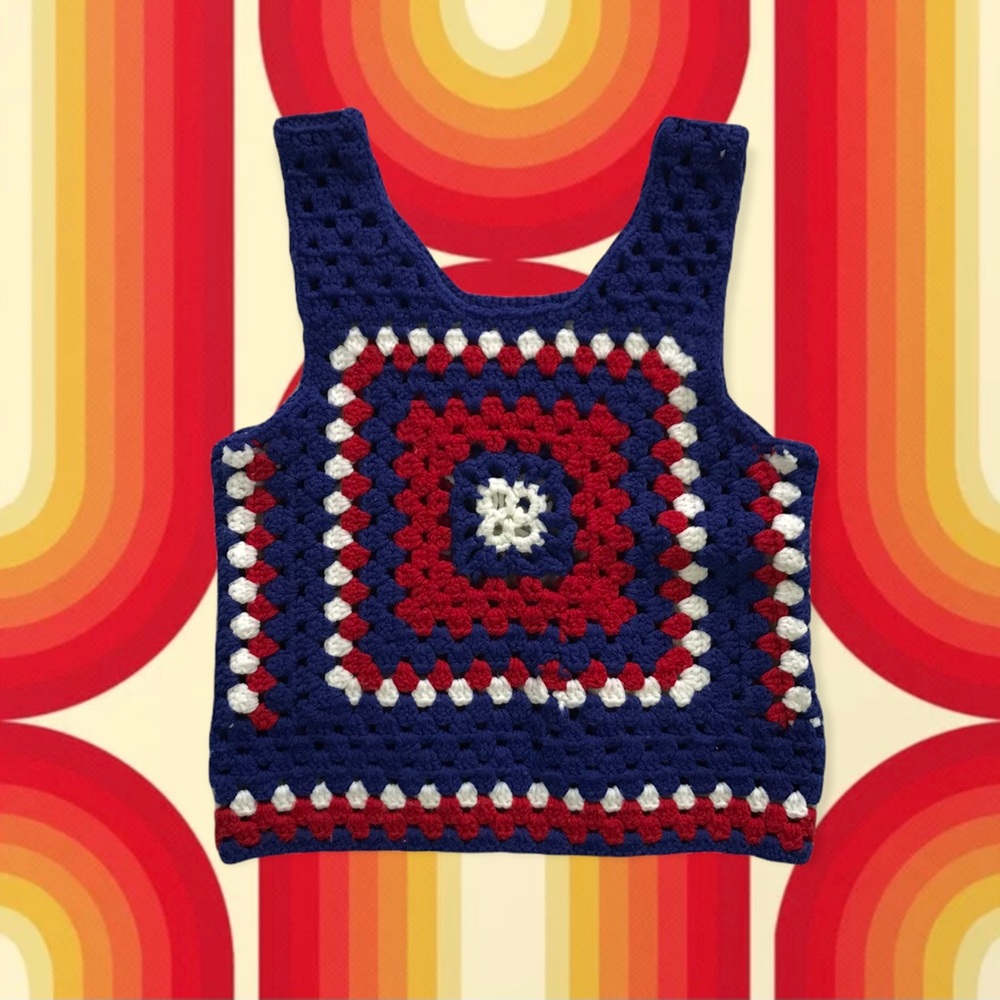 70’s Vintage Handmade Crocheted Sweater Vest